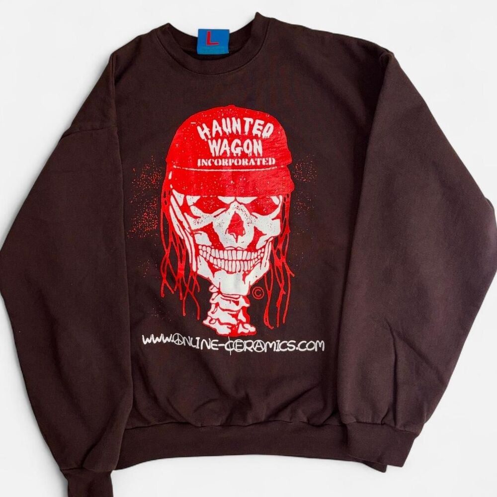 Online-ceramics Men's Brown and Black Sweatshirt